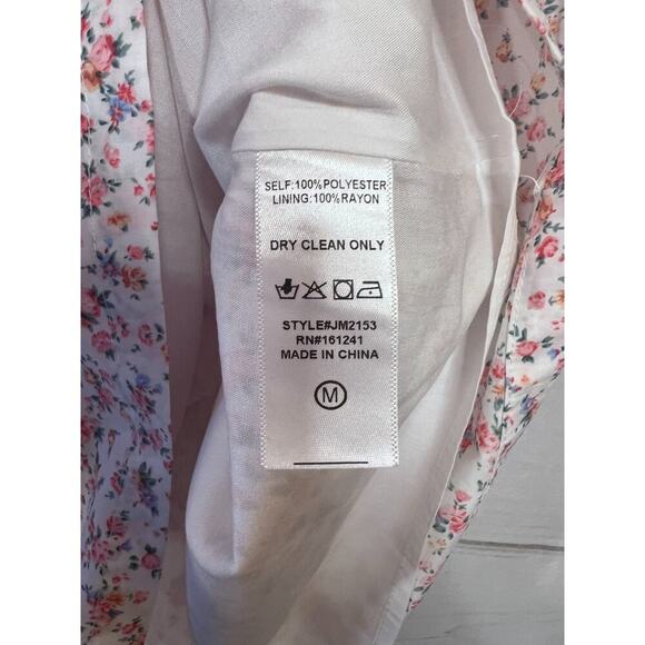 J. Marie Dress Size MED White Pink With Flowers Flirty FUN Spring Summer - Picture 2 of 5